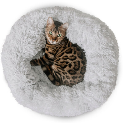 Plüschbett Sarnia für Katzen Katzenbett Donut Katzenkissen Katzenkorb waschbar