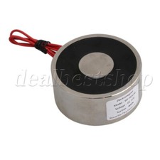 65mm Dia Silver Stainless Steel Holding Electromagnet DC 12V 80Kg