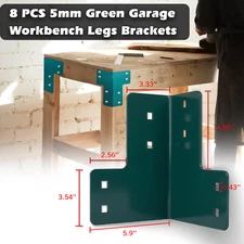 8X Steel Corner Brackets Workbench Shop Table Kit Multi-Angle Joint Fastener 5mm