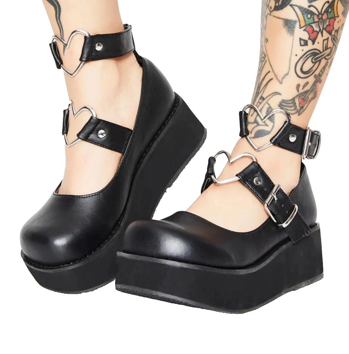 Sandalias de cuero sintético Demonia para De mujer