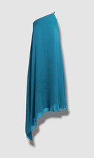 $545 Halston Women's Blue Blair One-Shoulder Chiffon Cocktail Dress Size 0