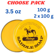 Leather Saddle Soap Yellow Fiebings 100g 3.5oz Clean Conditioner Polish Paste UK