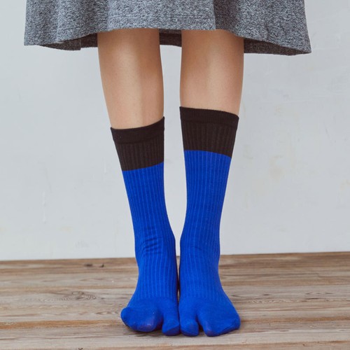 3 Paar Damen Baumwolle Tabi Socken zwei Zehen wadenlang zweifarbig japanisch Cosplay - Bild 2 von 18