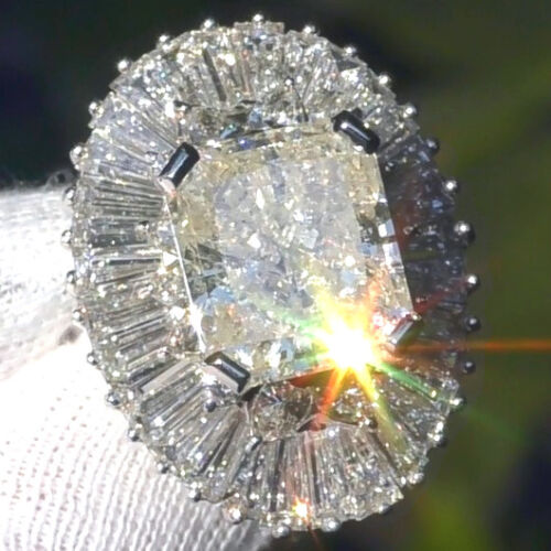 RIESIGER 22,12ct natürlicher Diamant Solitär NACHLASS Ballerina Verlobung PLATIN RING - Bild 1 von 12