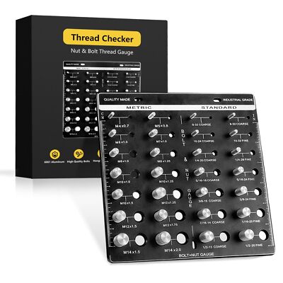Thread Checker Bolt Identifier Board Bolt and Nut Thread Checker14 Metric & 1...