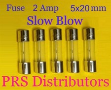 Fuse 2A 250V 5X20mm SLOW BLOW Glass Fuse 2 Amp 250 Volt 5 pieces USA SELLER