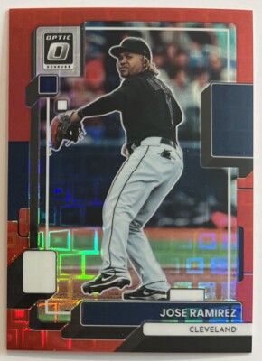 Jose Ramirez 2022 Donruss Optic Red Pandora Prizm # D /99 #196 Guardians ESE