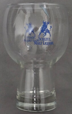 Vintage Schlitz Malt Liquor Blue Bull Beer Glass Pabst Blue Ribbon ...