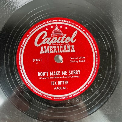 Tex Ritter ‎– Don't Make Me Sorry 10