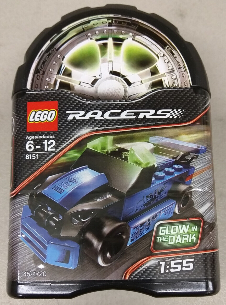 ブルマァク　ミニ8体セット LEGO Racers 8151 Adrift Sport NEW! Blue Race Car Truck Garage Case