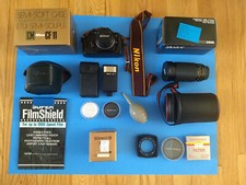 NIKON EM FILM CAMERA 50mm f/1.8 lense SAKAR 67mm Pro Zoom Speedlight SB-E  EUC 