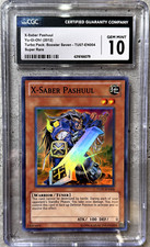 Tarjeta Yugioh X-Saber Pashuul súper rara CGC 10 gemas, Booster Seven TU07-EN004 (1)