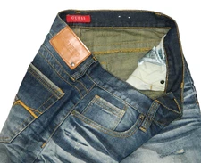 Men's Guess Shorts Destroyed Designer Cut Off Denim Tag & measured Size 32