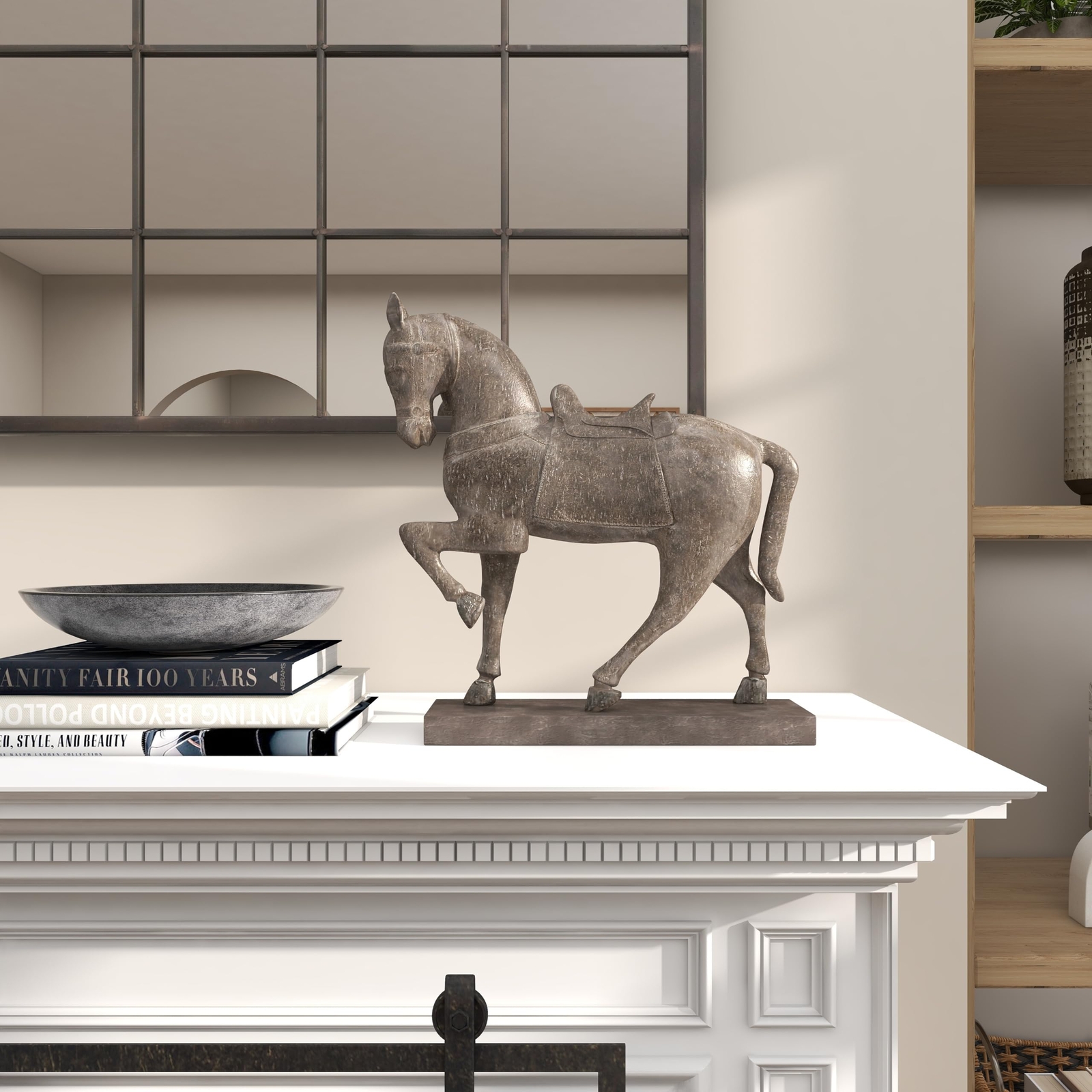 Horse Decorative Sculpture Prancing Home Decor Statue Accen. 79 Polystone Horse