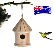 Wooden Bird Nest Hanging Bird House Outdoor Wall Mounted Birdhouse Wooden Box AU