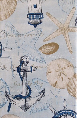 Sea Life Inspired Flannel backed Vinyl Tablecloths Round, Oblong, Square - Picture 40 of 43