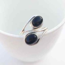 Pleasing Black Onyx Gemstone 925 Sterling Silver Handmade Ring All Size B-21