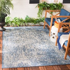 SAFAVIEH Outdoor CY8671-368 Courtyard Navy / Grey Rug