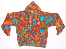 Adult TIE DYE Hoodie  Tribal Blotter  Pullover Sweatshirt  Small-5X