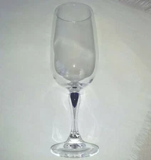 Courvoisier Cognac Wine Glass Blue Tear Drop Snifter Sapphire Cobalt Stem 7”