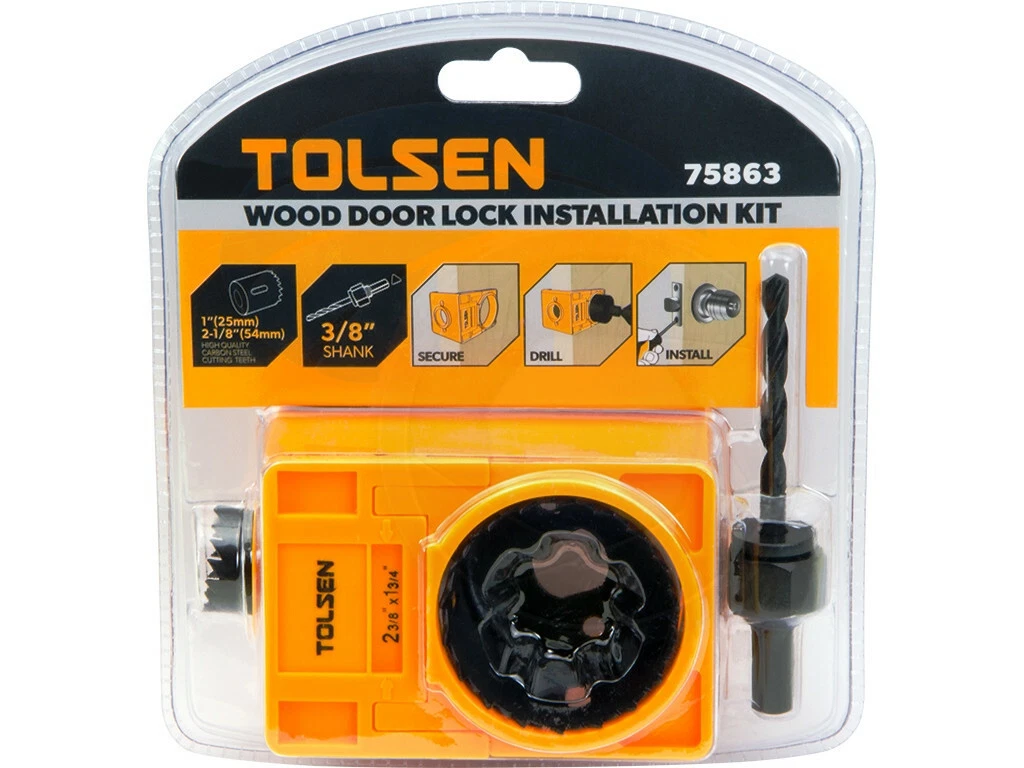 Wood Door Lock Hole Installation Jig Guide Metal Holesaw Drill
