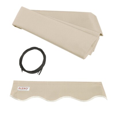 12 x 10 Ft Retractable Awning Replacement Fabric Beige Canopy Sun Shade Shelter