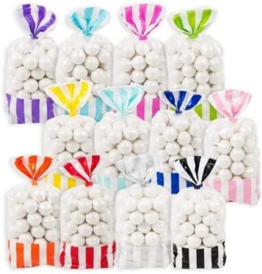 CANDY BUFFET Striped Party Bags x10