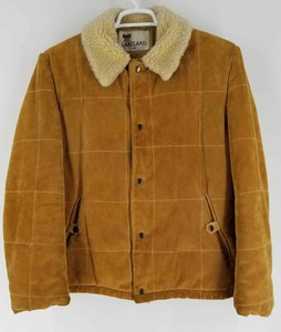 Vintage Lakeland Brown Suede Shearling Rancher Barn Coat Jacket 42