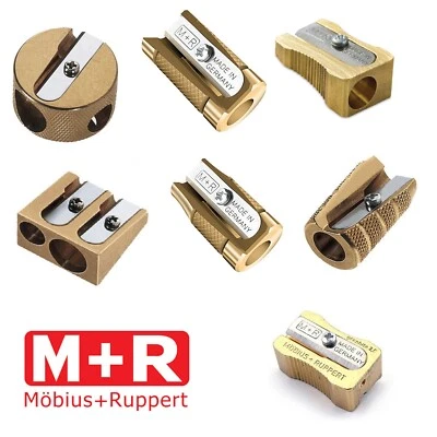 Mobius Ruppert Solid Brass Pencil Sharpener Single Double Hole Heavy Duty Metal