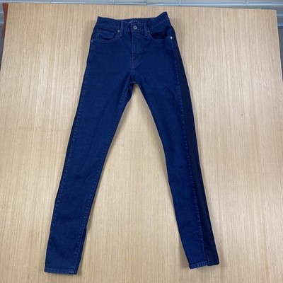 levis 721 high rise skinny jeans womens 27x32 blue denim straight flex stretch