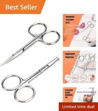 Elegant Stainless Steel Grooming Scissors Set - 2PCS with Curved Tips