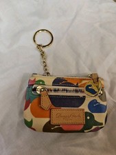 Dooney  Bourke Ducks Rainbow Wonder Ducks Key Ring Coin Purse Pouch Rare