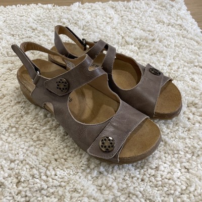 HAFLINGER Women's Vicky Sandals, Coffee Leather Size US 6-6.5 38 EU