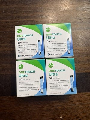 4-Onetouch Ultra 50ct Test Strips Total 200 Strips