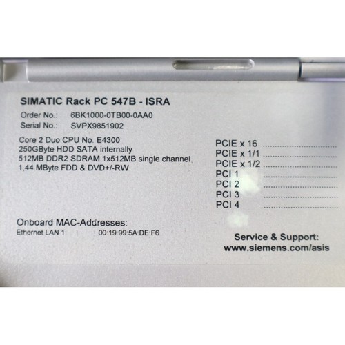 Siemens 6BK10000TB000AA0 6BK1000-0TB00-0AA0 Simatic PC 547B + ethernet board REA - Photo 4/5