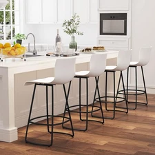 Bar Stools Set of 4 Counter Height Bar Stools Modern Swivel Bar Chairs with Back