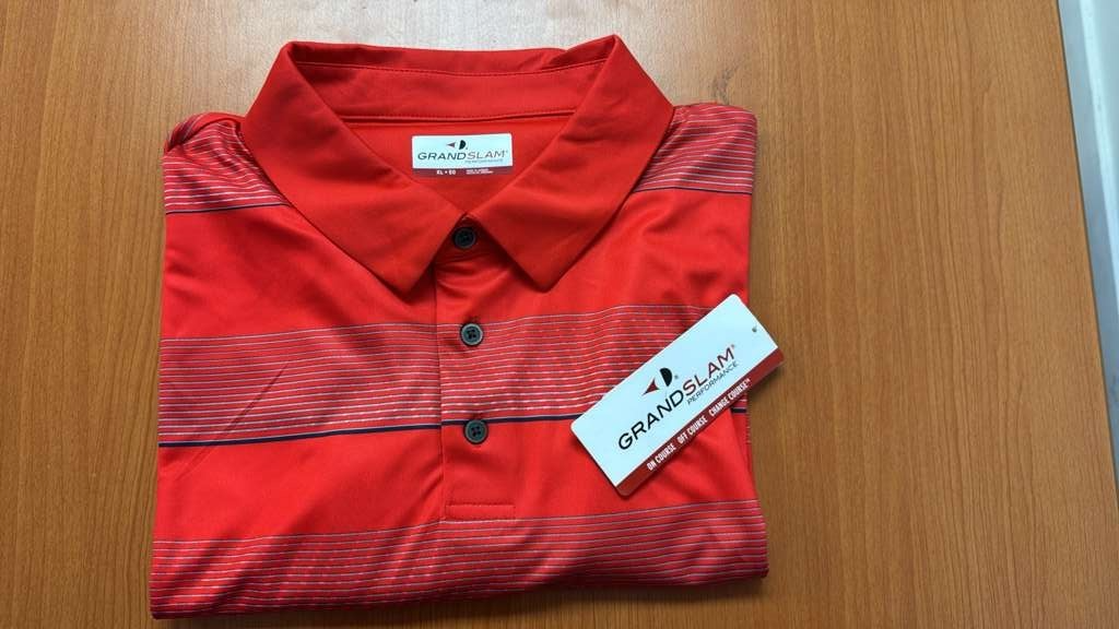 NEW - Grand Slam Performance Men's Golf Polo - List red XL