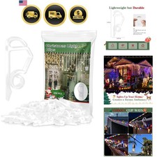 Christmas Light Clips, Weatherproof Plastic Gutter Clips for Hanging Outdoor ...