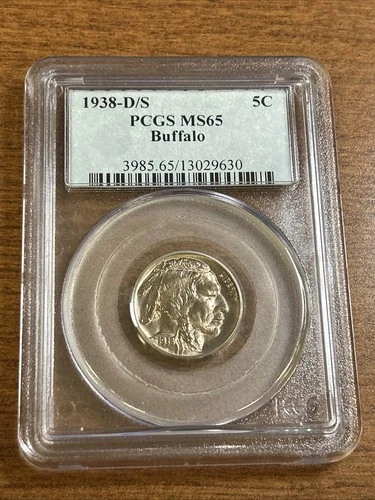 1938-D/S Buffalo Nickel PCGS MS65 Gem BU Uncirculated