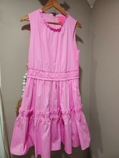 Lilly Pulitzer Pink Dress Sz 12 Sleeveless Cotton Poplin Tiered