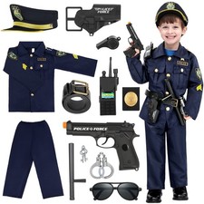Luucio Police Costume for Kids, Police Officer Costume for Boys with Uniform, Ha