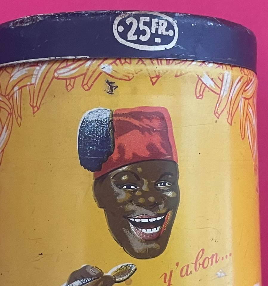 Ancienne petite boîte publicitaire franco-belge BANANIA tôle lithographiée 10cm - Photo 4/4