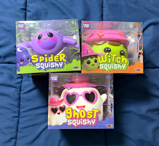 Crazy Fun Halloween Squishy Squeeze Toy Set Spider Witch Ghost Multicolor