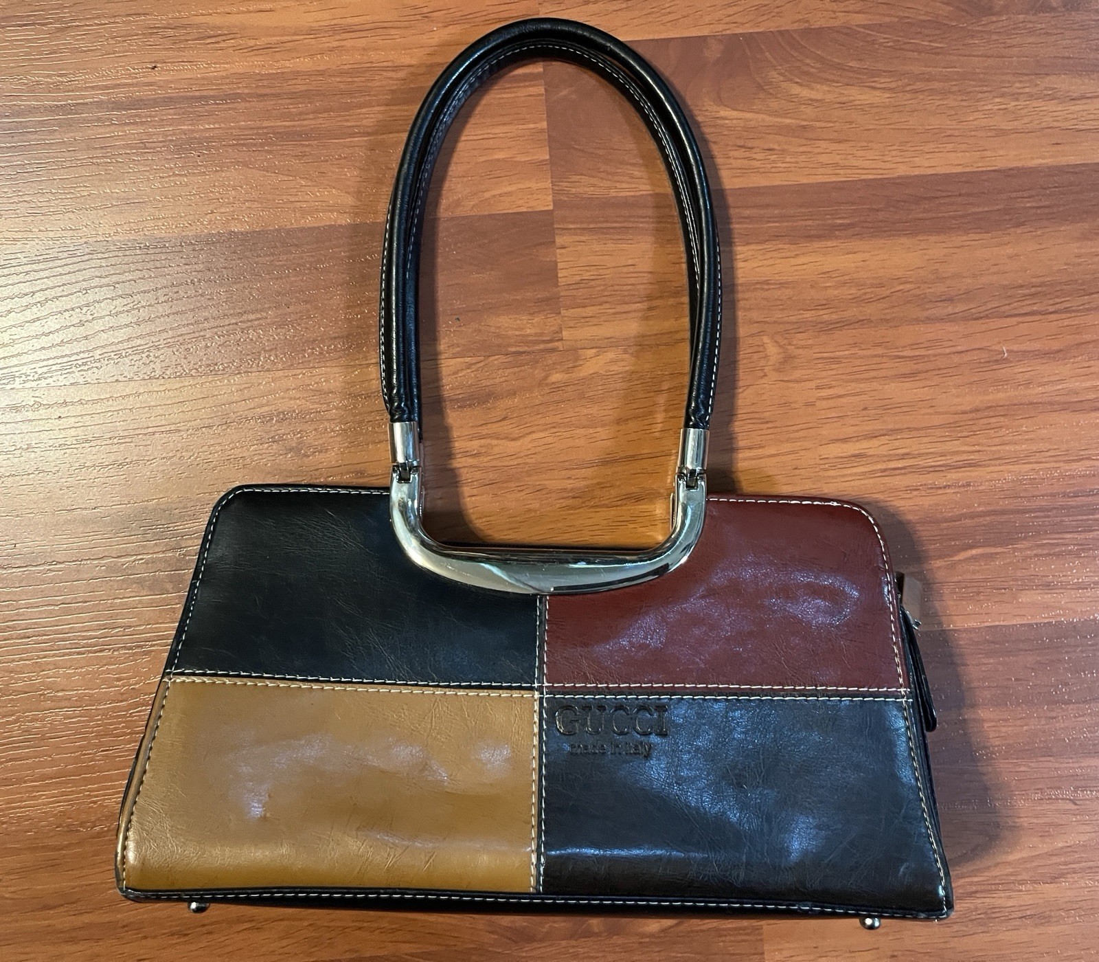 Gucci leather patchwork handbag with silver hardw… - image 1