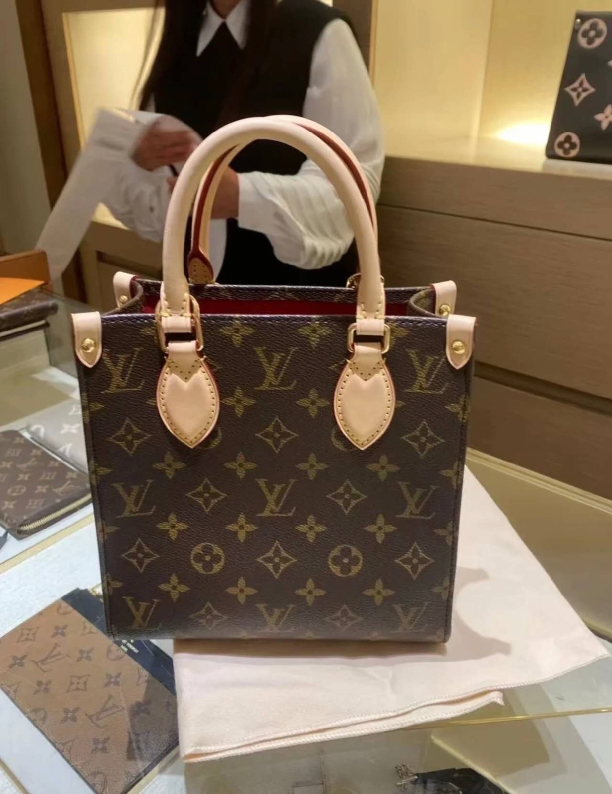 Louis Vuitton Sac Plat Crossbody BB Brown Leather