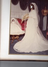 Vintage Wedding Gown and Veil - Size 6ish