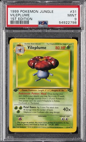 Vileplume (1st Edition) graded PSA 9 for sale on eBay