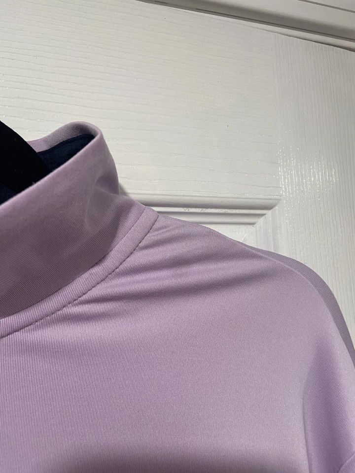Polo Ralph Lauren Lavanda Púrpura Cuarto Cremallera Pullover Simulado Manga Larga Golf Top Foto 4 de 4