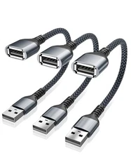 USB Data Blocker Adapter 3-Pack,Charge Only Type-A Cable,Data Blocking Gray 