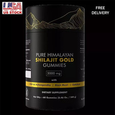 Himalayan Shilajit GOLD Gummies, Organic, Extremely Potent 3000 mg, Fulvic Acid